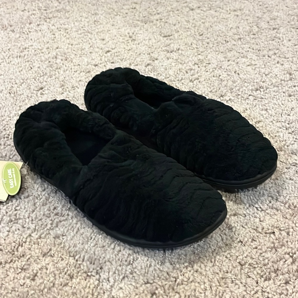 Acorn Spa Support Slippers Shoes black new Womens Size 6.5 - 7.5